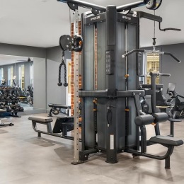 a gym with exercise equipment